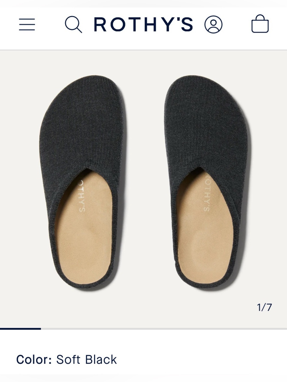 New! Rothy’s Casual Clog Merino Wool Soft Black Size 11 - Picture 5 of 6
